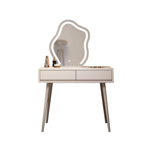 Tavolo da letto moderno a specchio illuminato tavolo da letto con set di feci