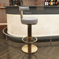 Glam Leather Bar Stool Adjustable Gold Base Counter Stool for Bristol