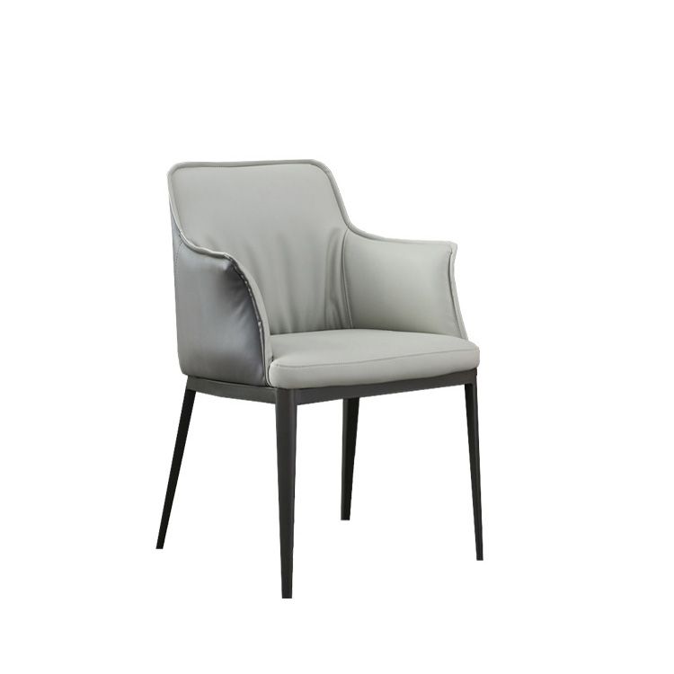 Upholstered Dining Chairs Faux Leather Arm Chairs with Metal Base Clearhalo 'Dining Chairs' 'Dining Tables & Seating' 'dining_chair' 'furn' 'furn_dining_chair' 'Furniture' 'Kitchen & Dining Furniture' 1200x1200_ac0c3e51-6cde-48ef-b1ac-e3059e1aea4d