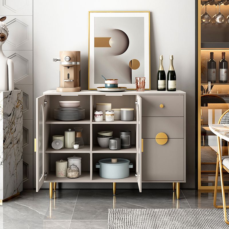 Pinie du buffet moderne dans le buffet à manger en bois massif blanc avec portes pour le salon