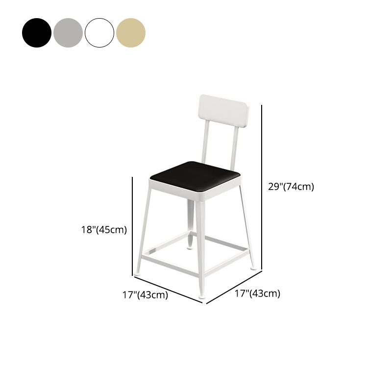 Contemporary Restaurant Iron Barstool Matte Finish Footrest Stool Clearhalo 'Bar Furniture' 'Bar Stools' 'bar_stools' 'furn' 'furn_bar_stools' 'Furniture' 'furniture_bar_stools' 'Kitchen & Dining Furniture' 1200x1200_ac0cd9ca-756a-4aa1-ab59-fd6004526702