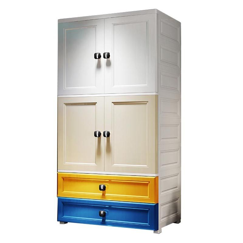 Plastic Wardrobe Armoire Contemporary Hinged Wardrobe Cabinet Clearhalo 'Armoires & Wardrobes' 'armoires_wardrobes' 'Bedroom Furniture' 'furn' 'furn_armoires_wardrobes' 'Furniture' 1200x1200_ac0d43e3-b369-42ca-b230-7b28b9a59aeb