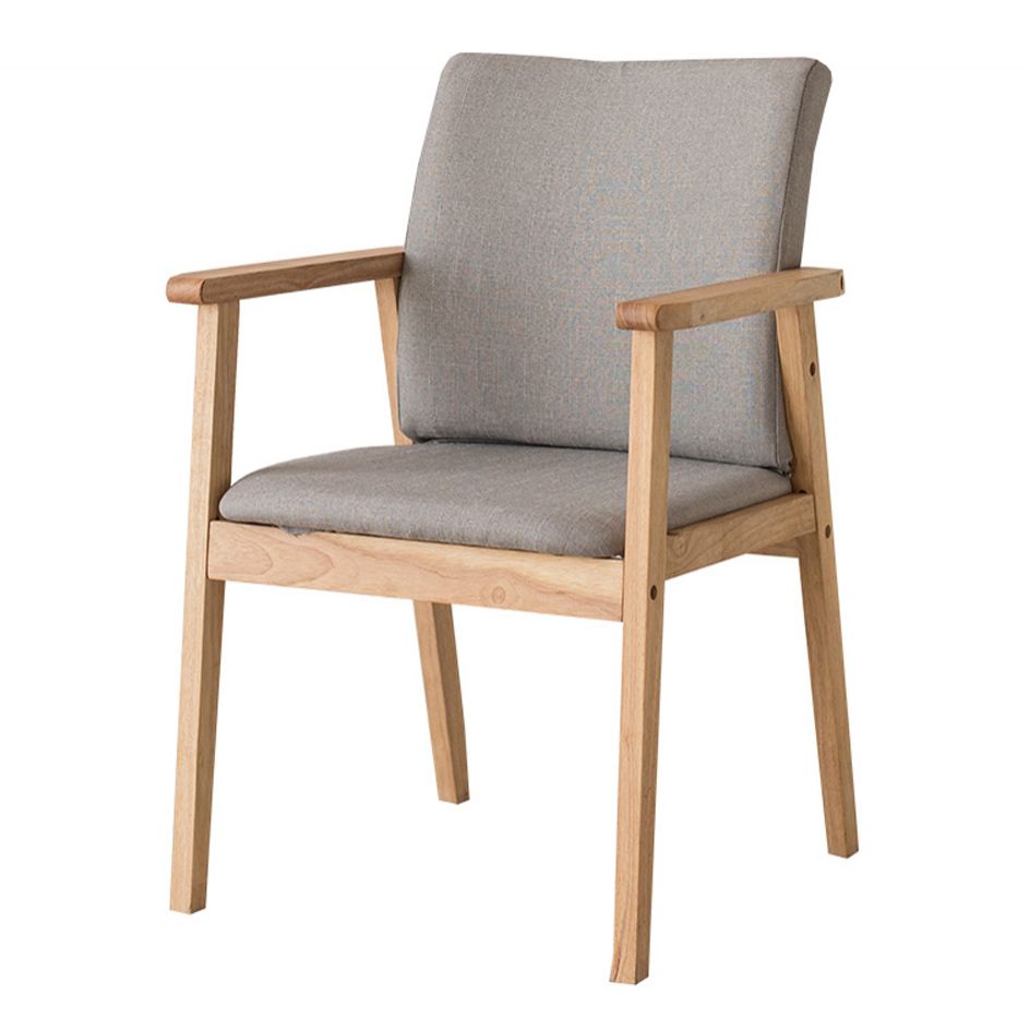 Contemporary Rubberwood Solid Back Arm Chair Matte Finish Wood Dining Chair with Natural Legs Clearhalo ' kitchen&dining_furn' 'Dining Chairs' 'Dining Tables & Seating' 'dining_chair' 'furn' 'furn_dining_chair' 'Furniture' 'furniture_dining_chair' 'Kitchen & Dining Furniture' 'kitchen' 1200x1200_ac0d66f6-1693-46bc-b368-3930aa318d6f