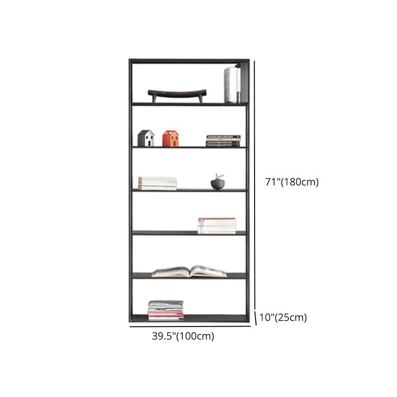 Industrial Style Bookshelf in Black Iron Shelf for Study Room Office with 5 Open Shelves Clearhalo 'Bookcases' 'furn' 'furn_bookcases' 'Furniture' 'furniture_bookcases' 'kitchen' 'kitchen_bookcases' 'Living Room Furniture' 'Office Furniture' 1200x1200_ac0ef2fb-3736-4f8a-944a-48fea7ec4a5c