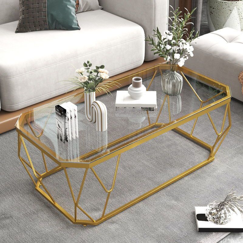 Modern Style Rectangular Glass Table Abstract Base Coffee Table Clearhalo 'Coffee & Accent Tables' 'Coffee Tables' 'coffee_tables' 'furn' 'furn_coffee_tables' 'Furniture' 'Living Room Furniture' 1200x1200_ac0f1dbe-ad53-4846-8ac7-6e33d3e3e8ab