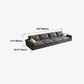Dark Gray Faux Leather Sofa/Sectional Stain-Resistant Sofa for Living Room