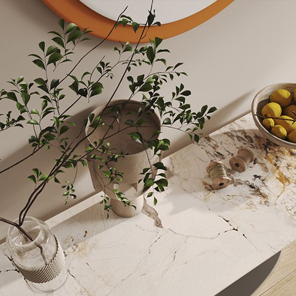 Tabella della console in pietra alta 33,46 "Tabella accento in acciaio resistente a graffio