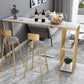 White Counter Table with Rectangle Table Top Double Pedestal Table - 41.3" H Clearhalo 'Bar Furniture' 'Bar Tables' 'bar_tables' 'furn' 'furn_bar_tables' 'Furniture' 'furniture_bar_tables' 'Kitchen & Dining Furniture' 1200x1200_ac1087a5-24eb-4ab4-a800-d8e46051d7db