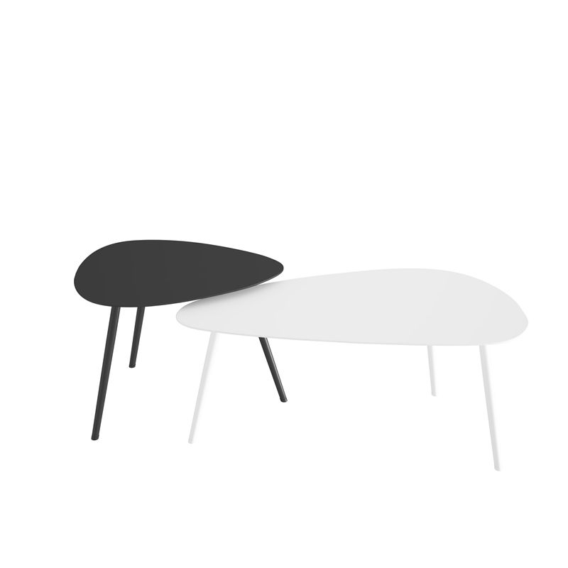 3 Legs Base Metal Black/white Base White/black Free Shape Coffee Table Clearhalo 'Coffee & Accent Tables' 'Coffee Tables' 'coffee_tables' 'furn' 'furn_coffee_tables' 'Furniture' 'furniture_coffee_tables' 'Living Room Furniture' 1200x1200_ac10df0b-cbae-406e-bf1f-04fd45313687