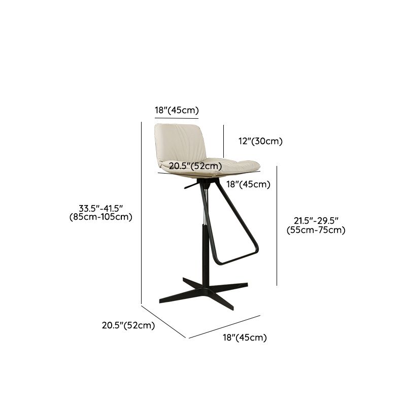 Sgabello da bar per bar in pelle regolabile in stile industriale per casa