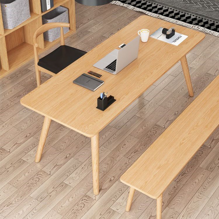 ソリッドウッド湾曲した会議テーブルホームオフィスモダンライティングデスク