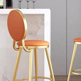 Faux Leather Counter Bar Stool Orange and Gold Bar and Counter Stool Clearhalo 'Bar Furniture' 'Bar Stools' 'bar_stools' 'furn' 'furn_bar_stools' 'Furniture' 'Kitchen & Dining Furniture' 1200x1200_ac136cb8-d812-4e20-a435-96fd2a000ff5