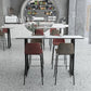 Rechthoek Stone Bistro Accent Dining Table Industriële Sled Indoor Pub Table