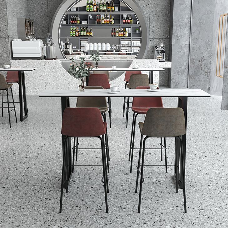 Rechthoek Stone Bistro Accent Dining Table Industriële Sled Indoor Pub Table