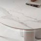Round Standard Height Dining Table Modern Stone and Metal White Dinette Table Clearhalo 'Dining Tables & Seating' 'Dining Tables' 'dining_table' 'furn' 'furn_dining_table' 'Furniture' 'furniture_dining_table' 'Kitchen & Dining Furniture' 1200x1200_ac147cf3-649d-4573-99af-468b00d29941