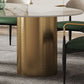 Contemporary Oval Dining Table Stainless Steel Base Pedestal Table for Dining Room