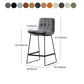 Scandinavian Matte Finish Leather Barstool Restaurant Upholstered Stool Clearhalo 'Bar Furniture' 'Bar Stools' 'bar_stools' 'furn' 'furn_bar_stools' 'Furniture' 'furniture_bar_stools' 'Kitchen & Dining Furniture' 1200x1200_ac195182-1214-4094-854a-78cc0a9d4dab