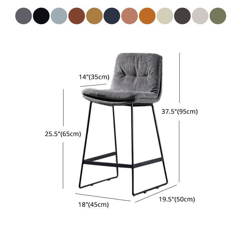 Scandinavian Matte Finish Leather Barstool Restaurant Upholstered Stool Clearhalo 'Bar Furniture' 'Bar Stools' 'bar_stools' 'furn' 'furn_bar_stools' 'Furniture' 'furniture_bar_stools' 'Kitchen & Dining Furniture' 1200x1200_ac195182-1214-4094-854a-78cc0a9d4dab