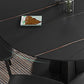 Contemporary Round Dining Table Sintered Stone Table with Metal Base for Kitchen