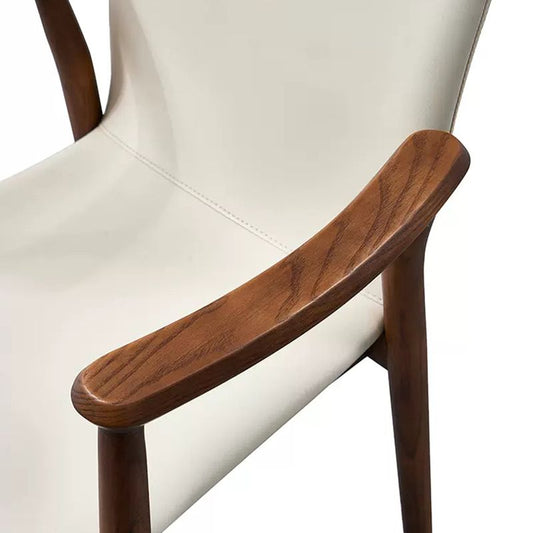 Sedia da pranzo in legno massiccio contemporaneo sedia a braccio imbottita