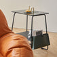 Metal Sled End Table Glass Top Side Sofa Side Accent Table with Shelf Clearhalo 'Coffee & Accent Tables' 'End & Side Tables' 'end_side_tables' 'furn' 'furn_end_side_tables' 'Furniture' 'Living Room Furniture' 1200x1200_ac1e47b7-228e-4f33-b4bf-c568f0cb0891