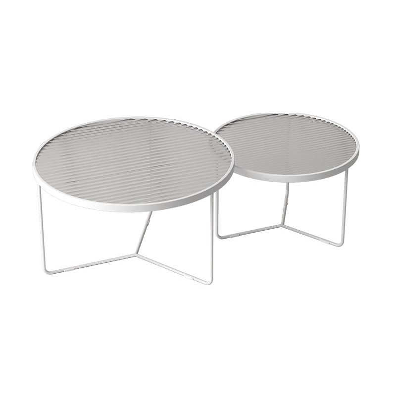 Modern Round Coffee Table Glass Top Nesting Coffee Table Set Clearhalo 'Coffee & Accent Tables' 'Coffee Tables' 'coffee_tables' 'furn' 'furn_coffee_tables' 'Furniture' 'Living Room Furniture' 1200x1200_ac1e5a4e-9a2b-4360-a355-f01dee949f0e