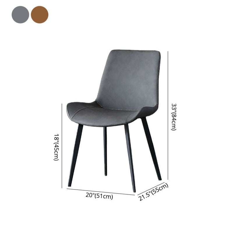 Contemporary Style Leather Dining Chairs Kitchen Solid Back Arm Chairs Clearhalo ' kitchen&dining_furn' 'Dining Chairs' 'Dining Tables & Seating' 'dining_chair' 'furn' 'furn_dining_chair' 'Furniture' 'furniture_dining_chair' 'Kitchen & Dining Furniture' 'kitchen' 1200x1200_ac1f07c1-9db0-4a1c-8f5f-88c241421cd1