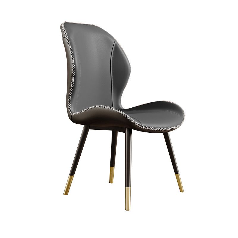 Glam Style Chair Leather Wingback Dining Chair for Kitchen Use Clearhalo 'Dining Chairs' 'Dining Tables & Seating' 'dining_chair' 'furn' 'furn_dining_chair' 'Furniture' 'Kitchen & Dining Furniture' 1200x1200_ac208c84-9a70-45ac-af05-1ace6c0dc09a