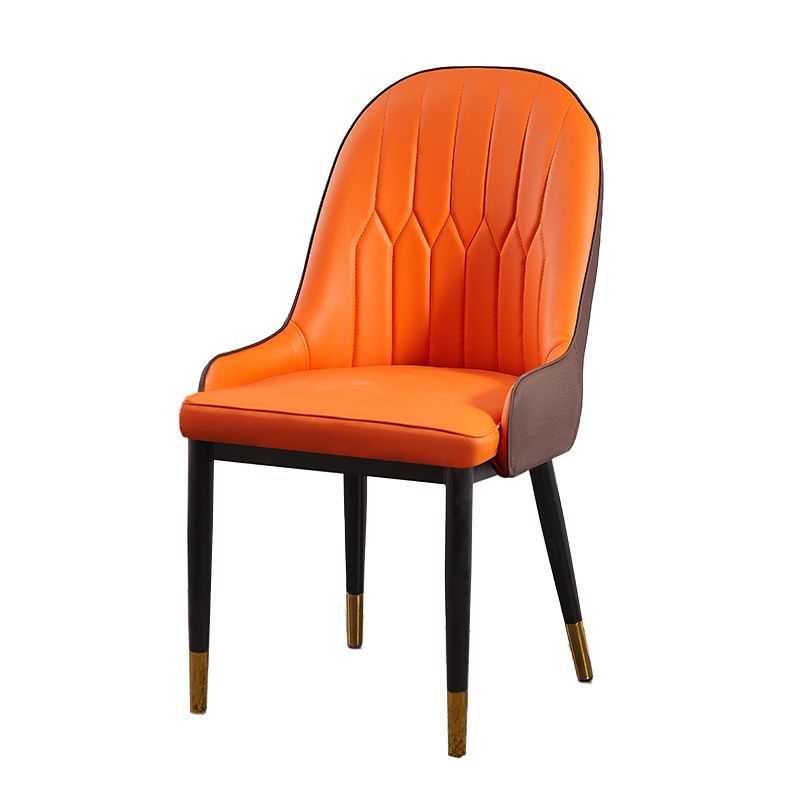 Glam Metal Dining Room Chairs Upholstered Fabric Faux Leather Armchairs Clearhalo ' kitchen&dining_furn' 'Dining Chairs' 'Dining Tables & Seating' 'dining_chair' 'furn' 'furn_dining_chair' 'Furniture' 'furniture_dining_chair' 'Kitchen & Dining Furniture' 'kitchen' 1200x1200_ac213caf-afa3-4c3e-802e-c23435a0e922