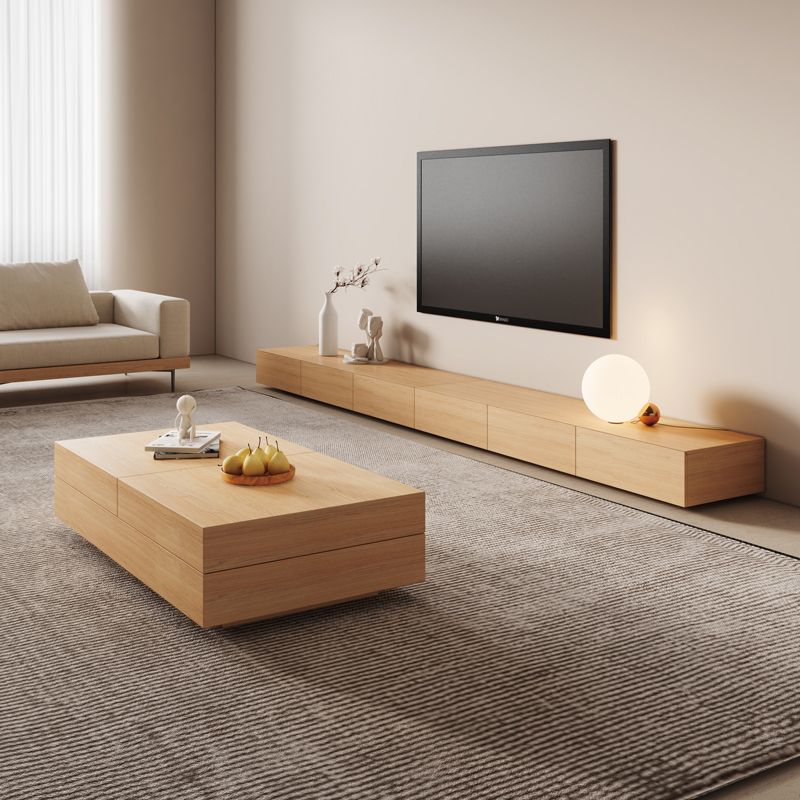 Tavolino moderno tavolino in legno nero tavolo da caffè con spazio