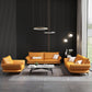 Contemporary Cushions Standard Sofa Leather Flared Arm Sofa for Living Room