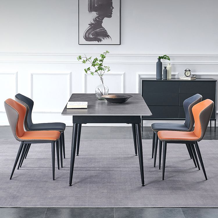 Kitchen Modern Sintered Stone Top Dinette Set with Removable Leaf Dining Room Furniture Clearhalo 'Dining Room Sets' 'Dining Tables & Seating' 'dining_room_set' 'furn' 'furn_dining_room_set' 'Furniture' 'furniture_dining_room_set' 'Kitchen & Dining Furniture' 'kitchen&dining_furn' 'kitchen' 1200x1200_ac21c0b9-f857-4d22-a10a-57058eb2e15d