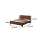 84.65 inch Wide Scandinavian Bed Frame Solid Wood Espresso Bed with Headboard