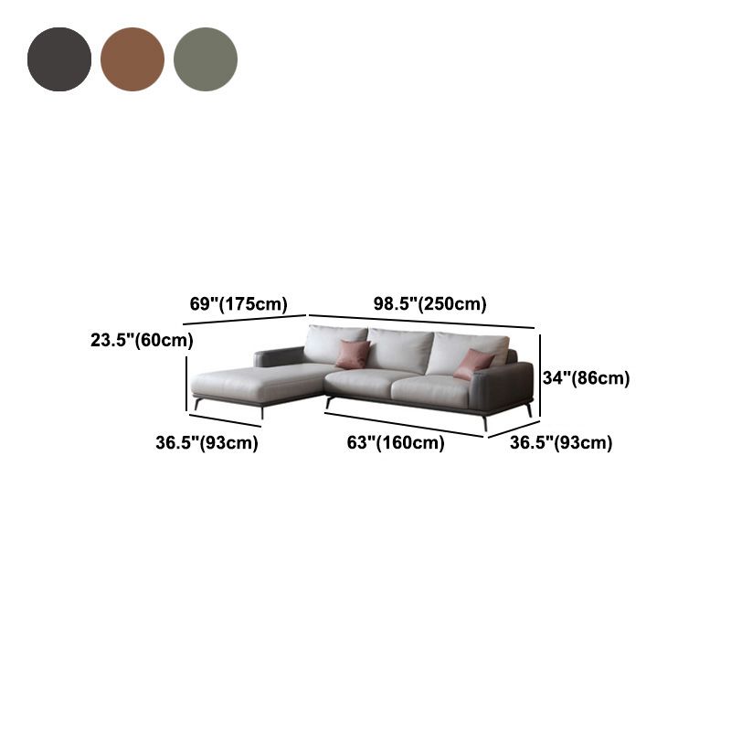 Sezionali posteriori del cuscino in pelle finto/divano con braccio quadrato per soggiorno