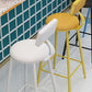 Nordic Armless Backrest Counter Stool Iron Kitchen Bar Stool with Leather Cushion