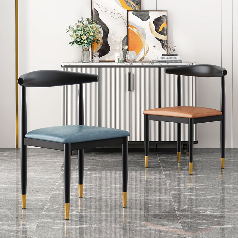 Contemporary Metal Side Chair Restaurant Armless Cow Horn Open Back Dining Side Chair Clearhalo ' kitchen&dining_furn' 'Dining Chairs' 'Dining Tables & Seating' 'dining_chair' 'furn' 'furn_dining_chair' 'Furniture' 'furniture_dining_chair' 'Kitchen & Dining Furniture' 'kitchen' 1200x1200_ac23c7f1-4120-4a2a-be80-659c220216a9