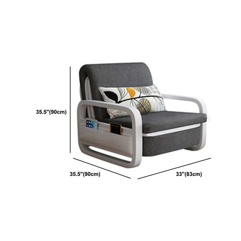 Contemporary Square Arm Convertible Cotton Blend Bed Sofa Couch in Grey Clearhalo 'furn' 'furn_sofas' 'Furniture' 'Living Room Furniture' 'Sofa' 'sofas' 1200x1200_ac25139d-4d30-4e29-8e29-e39dd5ca9fd0