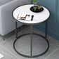 Glam Black/White Wood Side Table Stainless Steel Frame End Table