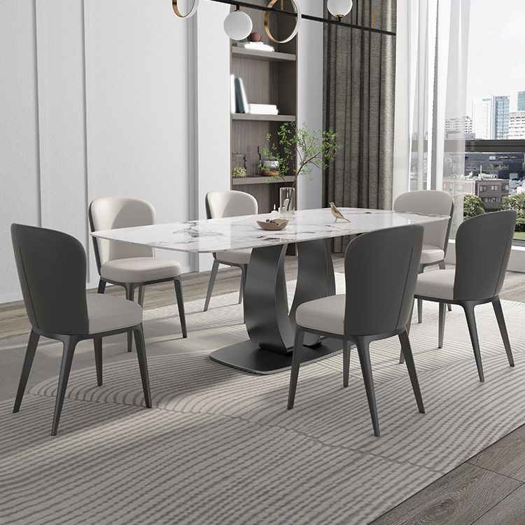 Modern 1/2/5/7 Pieces Rectangle Dining Set Sintered Stone Top Dinette Table Set Clearhalo 'Dining Room Sets' 'Dining Tables & Seating' 'dining_room_set' 'furn' 'furn_dining_room_set' 'Furniture' 'Kitchen & Dining Furniture' 1200x1200_ac2707a7-80fa-4abe-8576-270f2dbba0b2