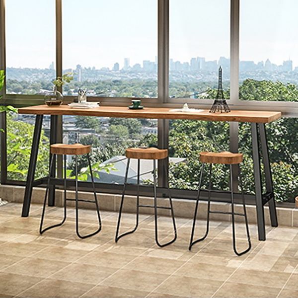 Pine Solid Wood Bar Dining Table Industrial Rectangle Bar Height Table Clearhalo 'Bar Furniture' 'Bar Tables' 'bar_tables' 'furn' 'furn_bar_tables' 'Furniture' 'Kitchen & Dining Furniture' 1200x1200_ac27e3c2-4661-42ae-b323-1fd752210490