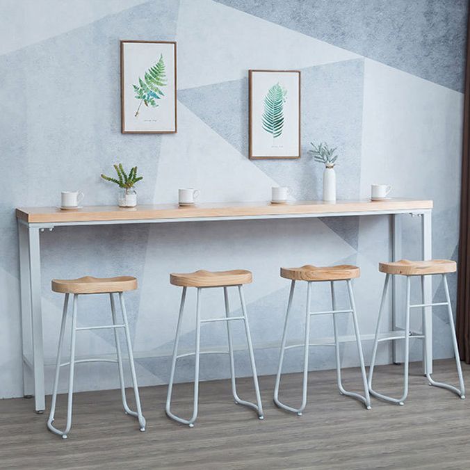 Rectangle Bar Table Contemporary Wood Bar Table with Trestle Base Clearhalo 'Bar Furniture' 'Bar Tables' 'bar_tables' 'furn' 'furn_bar_tables' 'Furniture' 'furniture_bar_tables' 'Kitchen & Dining Furniture' 1200x1200_ac28ef37-8578-4e20-bb10-d8324981c55b