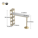 Contemporary Bar Dining Table Indoor Marble Top Bar Table Iron Base with Shelves Clearhalo 'Bar Furniture' 'Bar Tables' 'bar_tables' 'furn' 'furn_bar_tables' 'Furniture' 'furniture_bar_tables' 'Kitchen & Dining Furniture' 'kitchen&dining_furn' 'kitchen' 1200x1200_ac299a5a-41b9-48b5-bf1d-25171000b5a0