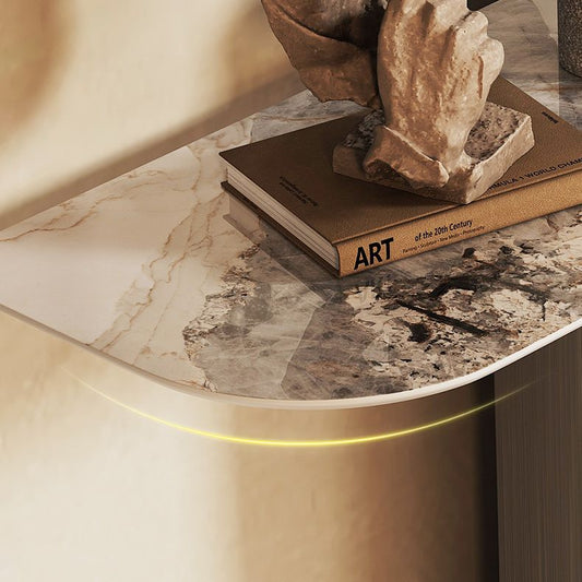 Modern Accent Table Half Moon Shape Metal Console Table for Hall , 14 inch Wide