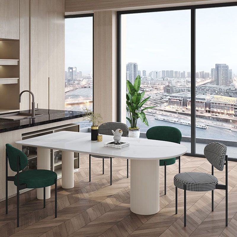 Wood Tripod Dining Table Modern White Stone Center Top Dining Site Table Clearhalo 'Dining Tables & Seating' 'Dining Tables' 'dining_table' 'furn' 'furn_dining_table' 'Furniture' 'furniture_dining_table' 'Kitchen & Dining Furniture' 'kitchen' 'kitchen_dining_table' 1200x1200_ac2a3539-84ab-4c24-8e3f-57cf00617fd3