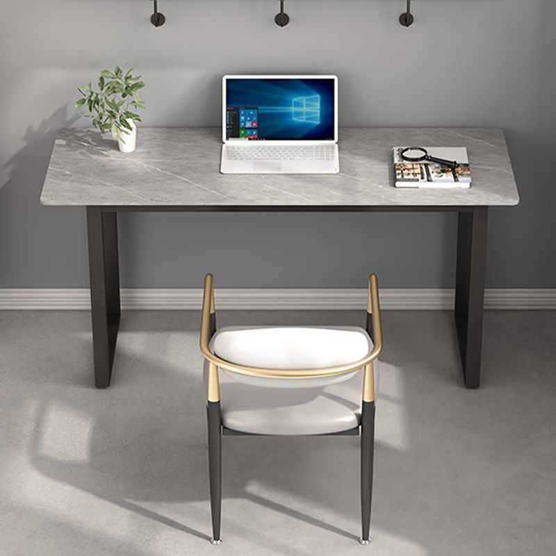 Rectangular Shaped Office Task Desk Stone Writing Desk in Grey Clearhalo 'furn' 'furn_office_desk' 'Furniture' 'Office Desks' 'Office Furniture' 'office_desk' 1200x1200_ac2a375f-3f96-4328-99e1-9fafedcf906e