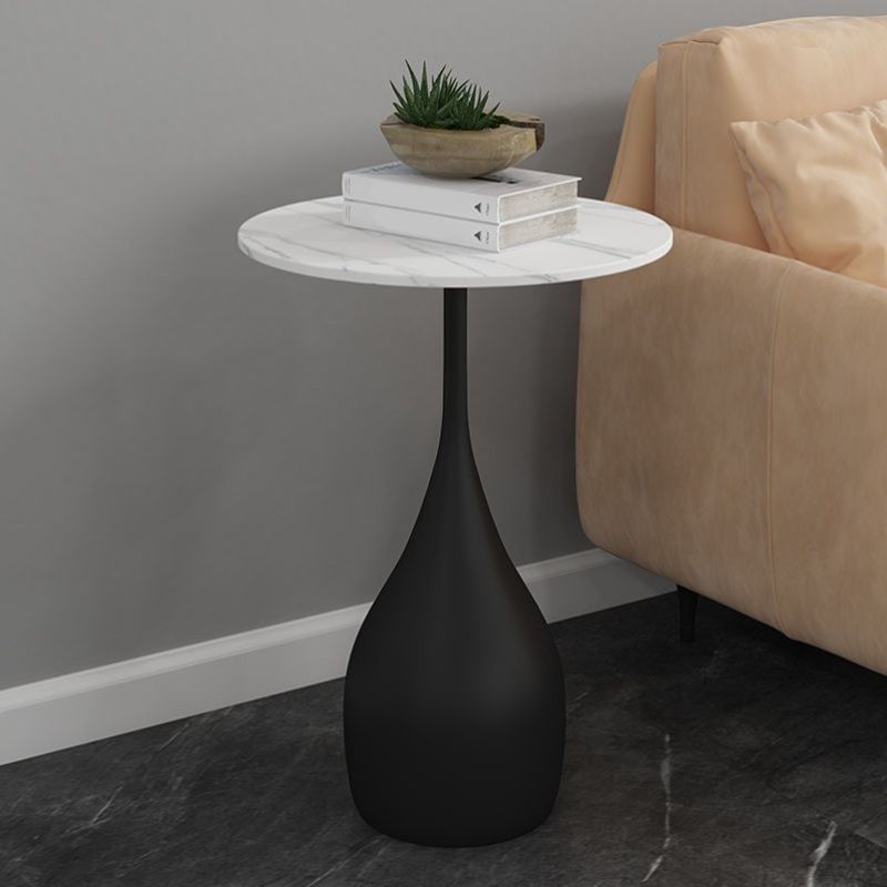 Pedestal Base Design Metal/slate Top Multi-color Selection Iron Round Coffee Table