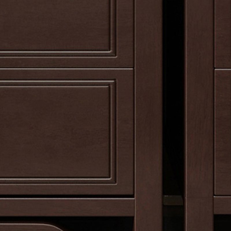 Glam houten opbergkist Verticale kist in bruin met lades