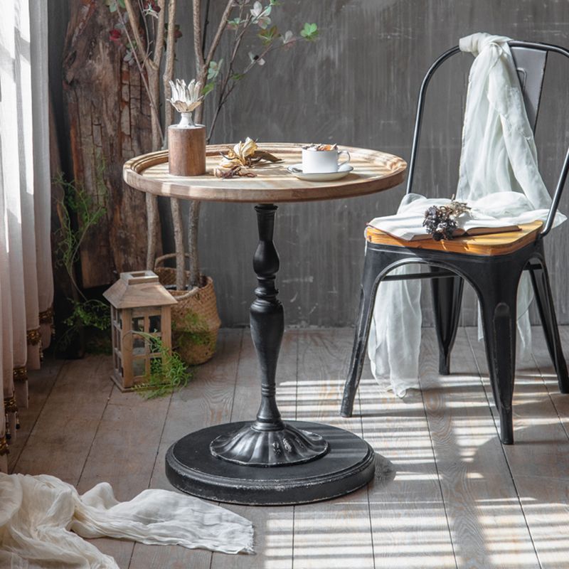 Houten en metalen zijkant snacktafel rustieke stijl massieve houten eindtafel