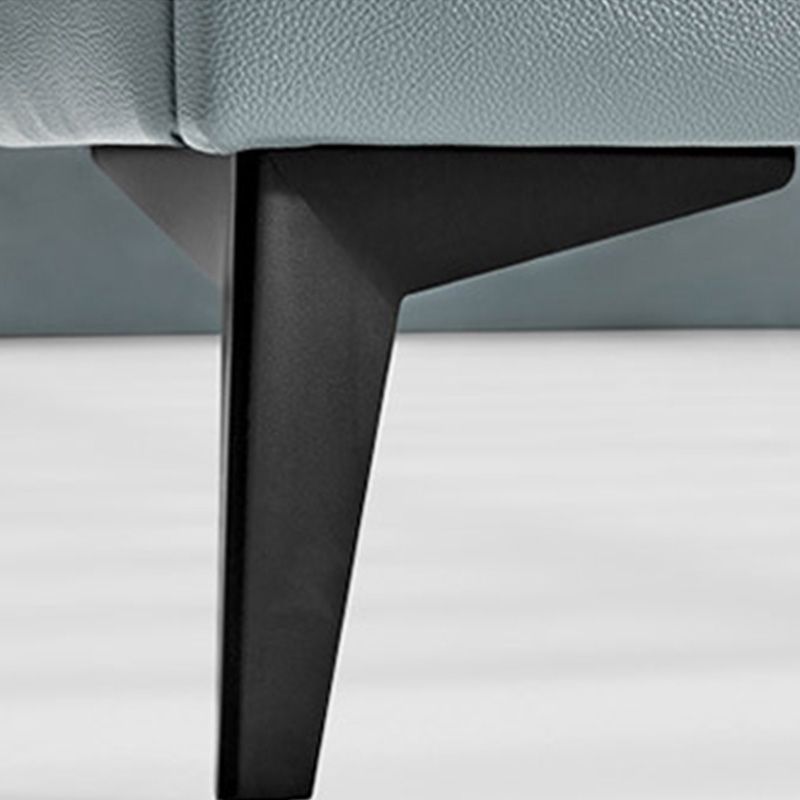 Rectangular Solid Color Panel Bed Genuine Leather Standard Bed with Metal Legs Clearhalo 'Bedroom Furniture' 'Beds' 'furn' 'furn_beds' 'Furniture' 1200x1200_ac2f556f-ac94-4193-838d-f531c7701621