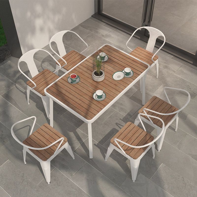 Industrial Solid Wood Dining Table Kitchen Table in Nature with Metal 4 Legs Clearhalo ' dining_table' 'Dining Tables & Seating' 'Dining Tables' 'furn' 'furn_dining_table' 'Furniture' 'furniture_dining_table' 'Kitchen & Dining Furniture' 'kitchen&dining_furn' 'kitchen' 'kitchen_dining_table' 1200x1200_ac2fd265-16c6-4756-a972-fccb4aa52a7d